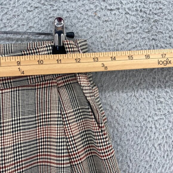 En Creme Pants Womens Small Ivory Houndstooth Plaid Wide Leg Pleated Office NWT - Picture 9 of 14